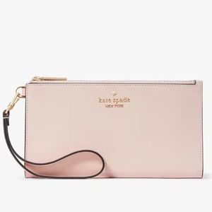 Kate Spade Madison double zip wristlet in conch pink 💗